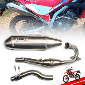 Exhaust Full System Stainless Steel Moto X For Honda Crf300L Rally Rl 2020-2022 - Picture 1 of 11