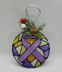 Cinta de conciencia de lavanda adorno de Navidad epilepsia, cuidado de crianza, testicular - Imagen 1 de 9