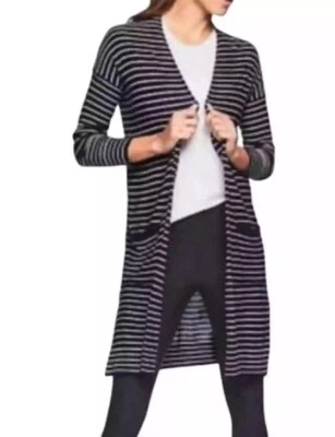 Athleta Retreat Wrap Cardigan Striped Size M Silk Cashmere Blend - Image 1 of 4