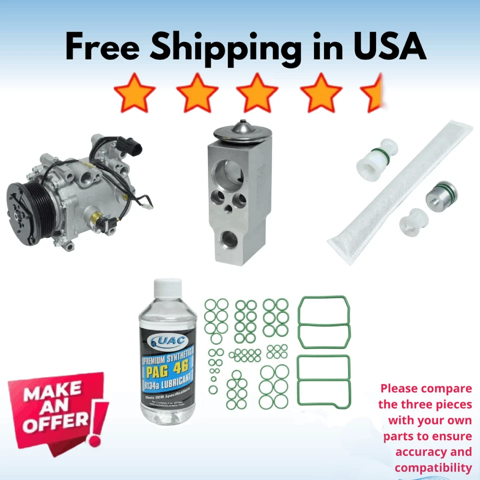 Compressor & Valve A/C Fit Mitsubishi Eclipse 2000-2005 - Image 1 of 1