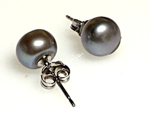 Vintage Sterling Silver 925 Earrings Jewellery Stud Pearl Silver 1.34g - Picture 1 of 6