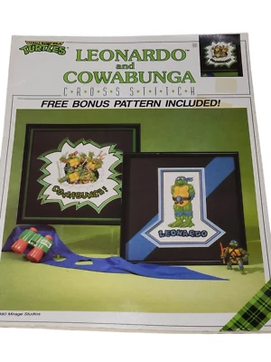 Teenage Mutant Ninja Turtles Cross Stitch Pattern Leonardo Plastic Canvas TMNT - Image 1 of 4