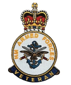 HM Armed Forces Veteran Crest patch - Iron or sew on embroidered patch - Picture 1 of 3