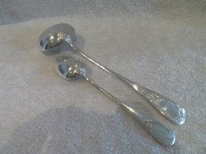 1900 french silverplate soup ladle serving spoon Christofle medallion rococo st - Picture 1 of 12