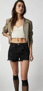 Free People X Levi's 501 schwarze Jeansshorts Größe 24/25 - Bild 1 von 7
