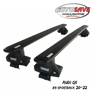 Thule Aluminium WingBar Evo Black Roof Bars Set for Audi Q5 Sportback B9 20-22 - Picture 1 of 1