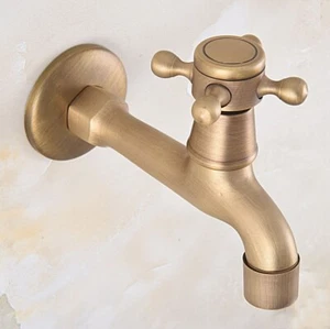 Antique Brass Wall Mounted Single Handle Faucet Mop Pool Sink Tap Faucet sav315 - Picture 1 of 13