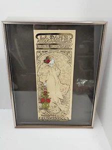 Alphonse Mucha La Dame Aux Camelias Art Nouveau Painted Glass 11.25" X 14.25" - Picture 1 of 5