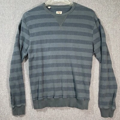 Jachs Mens M. Long Sleeve Pullover Sweater Striped Gray Green MS68 - Image 1 of 4