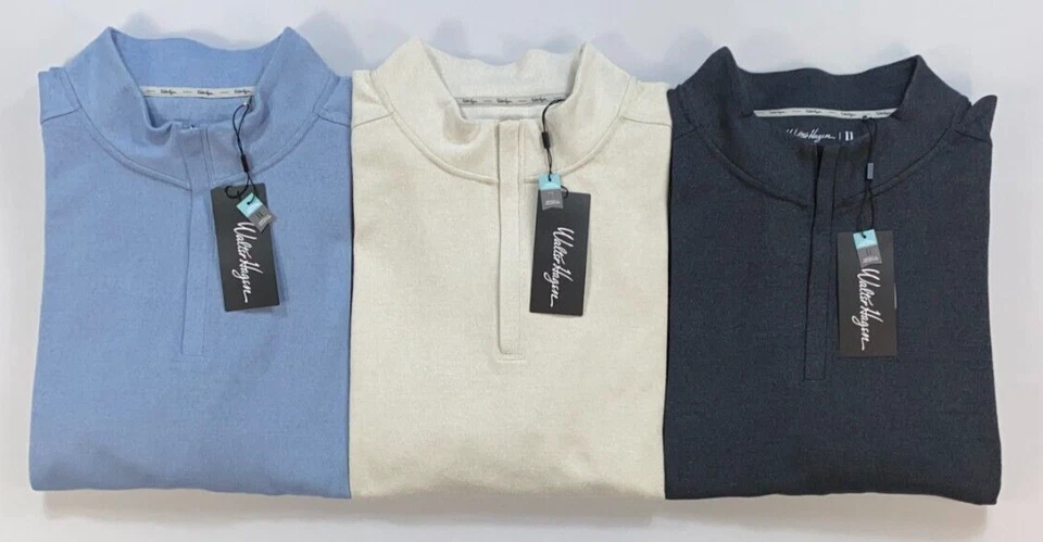 Camisa Pullover Para Hombre Walter Hagen Grande y Alto Perfect 11 Peso Medio 1/4 Cremallera Foto 1 de 1