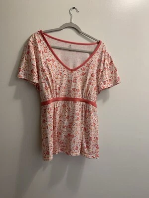 Camisa para mujer Plus 2xl Bobbi Brooks manga corta atada cintura imperio. SKU A20 Foto 1 de 4