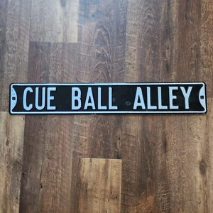 Vintage Porzellan Billard Straßenschild Queue Ball Gasse Schwerlast Beschilderung - Bild 1 von 4