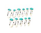 Wholesale 11pc 925 Solid Sterling Silver Turquoise Ring Lot K589