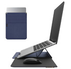 NOVOO RT13 4 in 1 Laptop Stand Sleeve, Waterproof Leather 13 Inch, Navy 