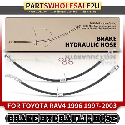 2x Front Left & Right Brake Hydraulic Hose for Toyota RAV4 96-03 2.0L Electric - Image 1 of 4