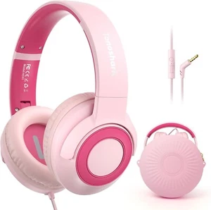 TonoShark Kids Headphones, Over Ear 85/94dB Volume Limited Headphones Pink - Picture 1 of 5