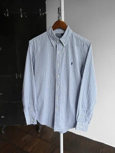 Camisa Polo by Ralph Lauren Vintage Ajuste Personalizado Rayas Manga Larga Abotonada - Imagen 1 de 6