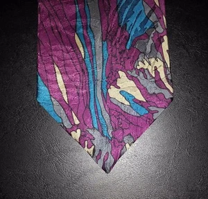 RSM J. Blades & Co. Krawatte Seide lila türkis anthrazit hellbraun abstraktes Design neu im Karton t3196 - Bild 1 von 7