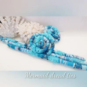 Turquoise MERMAID Loc Tie Bendable Dread Tie Dreadlock accesories Loc Tie - Picture 1 of 9