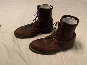 Double H 8” Lacer Mens Western Work Boots 11 2E Walnut Leather 9714 Soft Toe - Picture 1 of 9