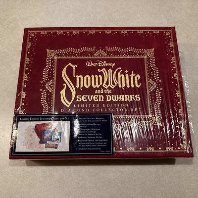Snow White and Seven Dwarfs Diamond Collector Set Velvet Box Lithos Pins Book LE - Image 1 of 4