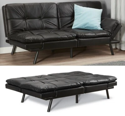 Memory Foam Futon Sofa Bed Couch Sleeper FULL Size Convertible Foldable Loveseat - Image 1 of 4