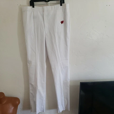 vintage wisconsin bucky badgers uw white pants 70's 80's nwt 42"w dead stock Cover