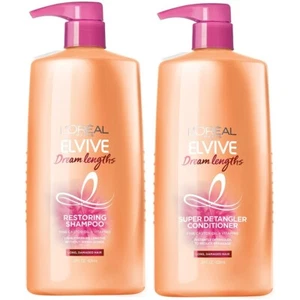 L'Oreal Paris Elvive Dream Lengths Shampoo and Conditioner Kit, Paraben Free, - Picture 1 of 7