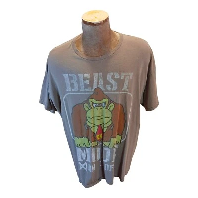 Camiseta Nintendo Modo Bestia Donkey Kong Para Hombre 2XL Marrón Camiseta Super Mario Foto 1 de 4