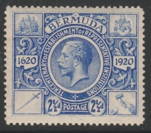 Bermuda sg69 MINT 1921 GV 2½d bright ultramarine Tercentenary 2nd issue - Picture 1 of 2