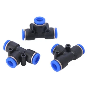 Plastic T-Type Tee Fast Air Push In Fitting Quick Pneumatic Connector Equal Ø - Picture 1 of 5