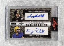 2022 LEAF SIGNATURE SERIES KENNY PICKETT & TERRY BRADSHAW DUAL AUTO 1/1 STEELERS