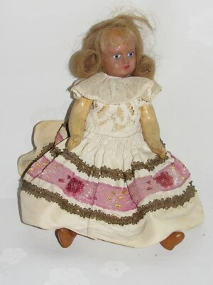 03I4 Vintage Bambola Composito Giocattolo Antico Bambina 24 CM - Immagine 1 di 4