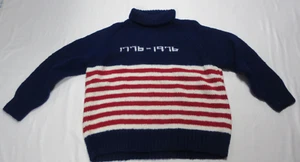 Vintage - Hand Knit (Young Teen) Bicentennial Pullover Sweater (1970's) - Picture 1 of 6