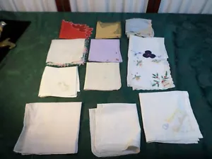 12pc Beautiful Vintage Embroidered & Decorative Flower & Christmas Handkerchiefs - Picture 1 of 13