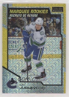 2020-21 O-Pee-Chee Platinum Marquee Rookies Yellow Traxx Olli Juolevi Rookie RC - Image 1 of 2