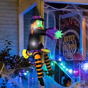 Bruja de Halloween inflable de 4 pies con LED patio inflable decoración exterior espacio libre - Imagen 1 de 7