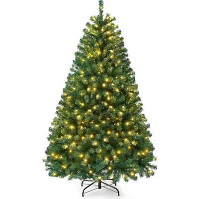 4/5/6/7FT Pre-Lit Artificial Christmas Tree 260 LED Light Branch Tips Green Xmas - Image 1 of 4
