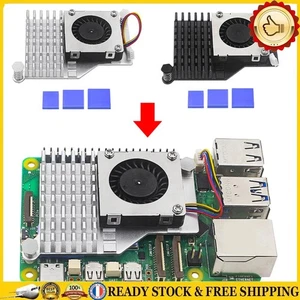For Raspberry Pi 5 Active Cooler Fin Heatsink with Adjustable Speed Cooling Fan - Afbeelding 1 van 18