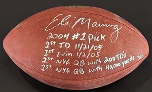 Eli Manning Signed Wilson NFL Duke Football /10 5 Stat Auto Giants Steiner COA - Picture 1 of 11