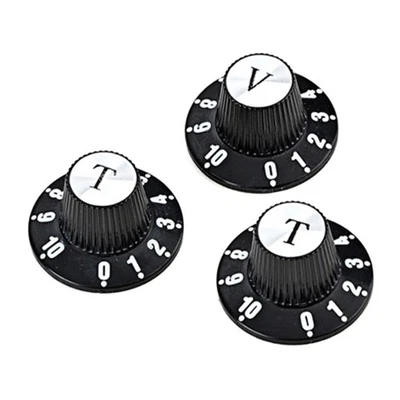 3Pcs Guitar Control Knobs with Dia 6mm/0.24" Shaft Pots Knob Replacement Parts - Image 1 of 4