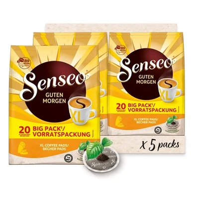 Senseo Pads Guten Morgen XL, Storage Pack, 5 x 20 Drinks, 100 Coffee Pods - Bild 1 von 4