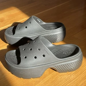 Sandalias de plataforma Crocs Stomp Slide negras unisex talla M8 W10 (EU 41-42) nuevas - Imagen 1 de 8