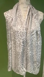 JAEGER. 3 SMART VINTAGE SILK SCARF- BOLD SHAPES & LEOPARDPRINT - Picture 1 of 16