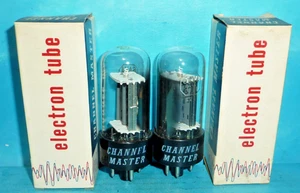 2 Channel Master 6AX4GTB Tubes Halo Getter Tested - Picture 1 of 2