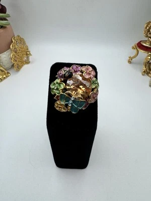 Anillo Aldo Flor Ladybug Mariposa Naranja Centro Piedra Racimo Talla 6.5 Esmalte Foto 1 de 4