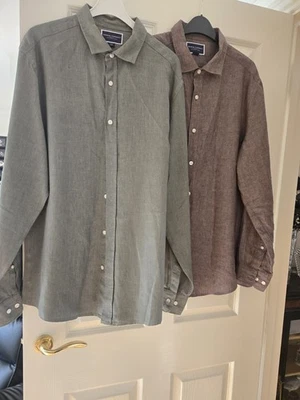 Charles Tyrwhitt  Two Shirts L Size Large Slim Fit Pure Linen Shirt - Image 1 of 4