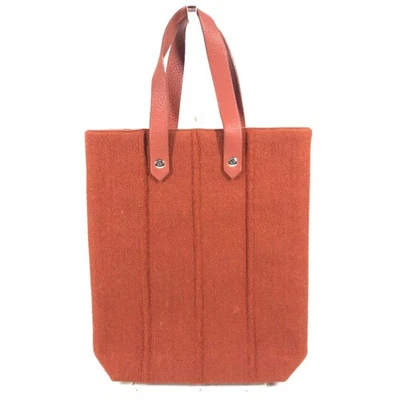 Bolso de Mano HERMES Amedaba PM Mini Bolso de Mano Lana Cuero Para Mujer Naranja Foto 1 de 4