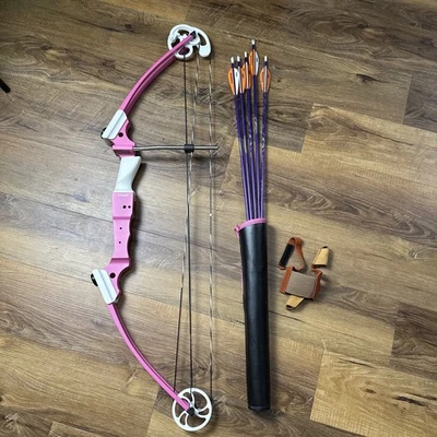 Kit de arco de práctica compuesto de tiro con arco Genesis, para diestros, rosa (usado) Foto 1 de 3
