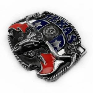 Fibbia per cintura Longhorn Bull da uomo Western Rodeo Texas Cowboy fibbie per cintura grandi - Foto 1 di 4